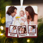 Best Family Ever Custom Instagram 4 Photo Collage Metal Tree Decoration<br><div class="desc">Upload your favourite photos to make your own unique personalised keepsake photo gift.</div>