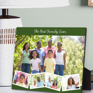 Best Family Ever - Custom Photo Collage Green Plaque