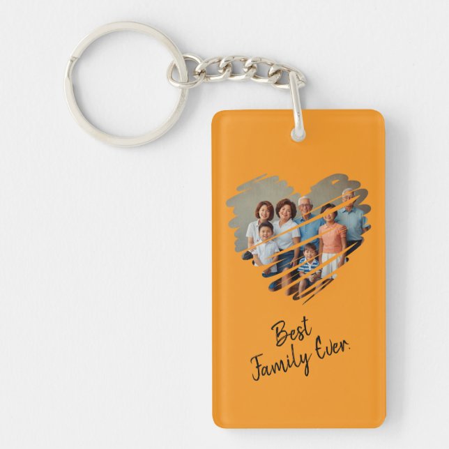 Best Family Ever Custom Photo Keychain (Front)