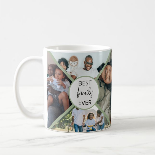 Best family ever personalised photo collage Mug (Left)