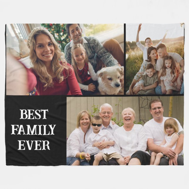 Best family ever photo collage Fleece Blanket (Front (Horizontal))