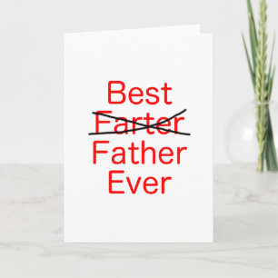 Best Farter Father Ever Black Blue Red Card