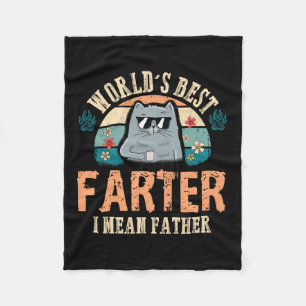 Best Farter I Mean Father Best Cat Dad Ever Fleece Blanket