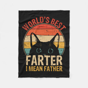 Best Farter I Mean Father Funny Fathers Day Cat Da Fleece Blanket