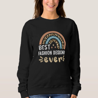 Best Fashion Designer Ever Leopard Rainbow Mum   Sweatshirt