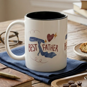 Best Father 2025 Mug   Cute Tie and Heart Father’s