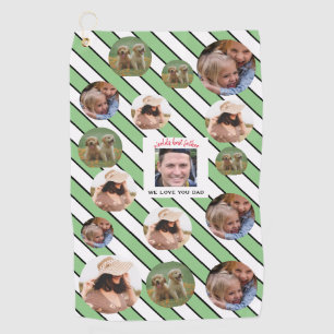 Best Father Custom Four-Photo 🎄 Holiday  Golf Towel