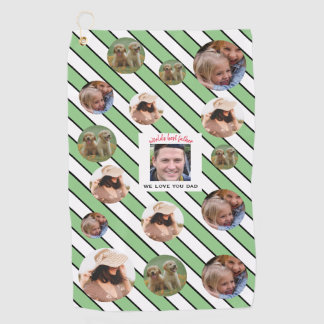 Best Father Custom Four-Photo 🎄 Holiday  Golf Towel