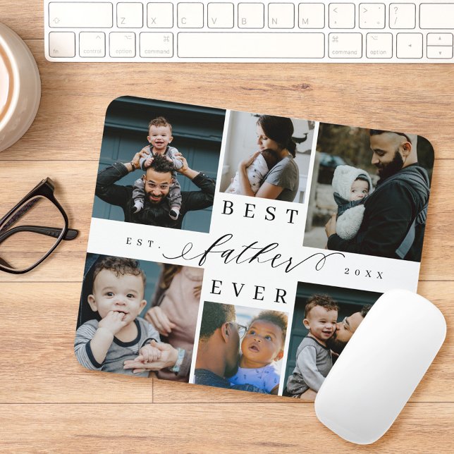 Best Father Ever | Father's Day 6 Photo Collage Mouse Pad (Creator Uploaded)