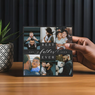 Best Father Ever Father's Day Gift Photo Woodgrain Plaque