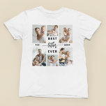 Best Father Ever - Father's Day Photo Collage T-Shirt<br><div class="desc">Celebrate your dad with the "Best Father Ever" Father's Day Photo Collage T-Shirt, a perfect blend of sentiment and style. This custom t-shirt features a beautifully arranged photo collage, allowing you to showcase cherished memories and special moments spent with your dad. The collage surrounds the heartfelt message "Best Father Ever,...</div>