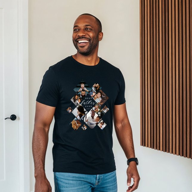 Best Father Ever Modern Photo Collage Personalised Tri-Blend Shirt (Best Father Ever Modern Photo Collage Personalized Tri-Blend Shirt)