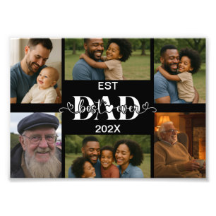 Best Father Ever – Personalised Photo Collage  Print