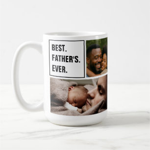 Best Father Ever Photo Collage and Custom Text Coffee Mug