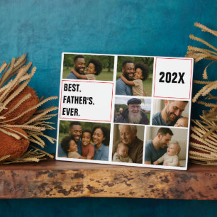 Best Father Ever Photo Collage and Custom Text Plaque