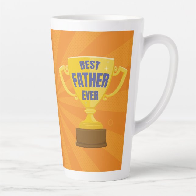 Best Father Ever Retro Trophy Cup for Dad Colourfu (Right)