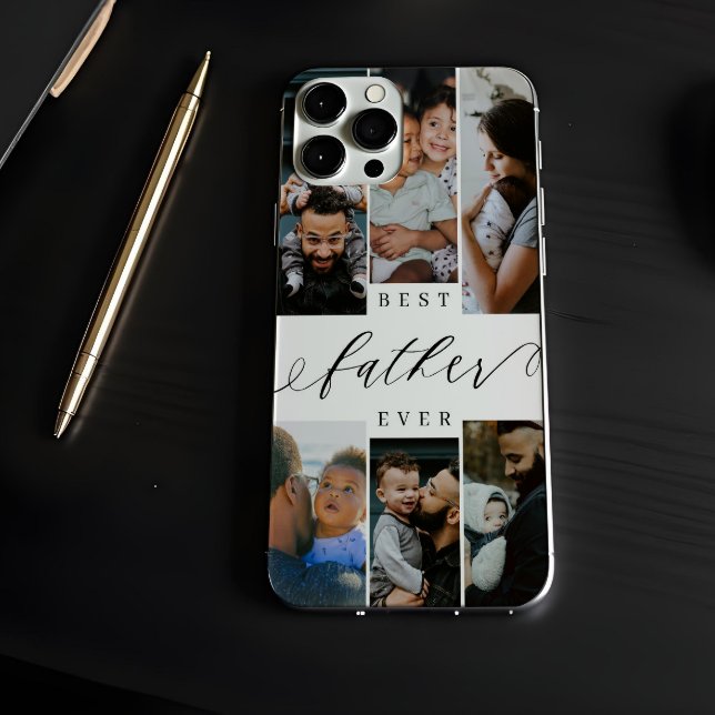 Best Father Ever Script Father's Day Photo Collage Case-Mate iPhone Case (Best Father Ever Script Father's Day Photo Collage Case-Mate iPhone Case)