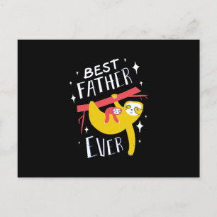 Best Father Ever Sloth Fathers Day Dad Postcard
