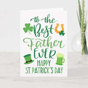 Best Father Ever St Patrick's Day Typography Card