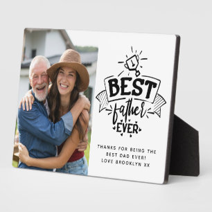 Best Father Ever Trophy Photo Plaque