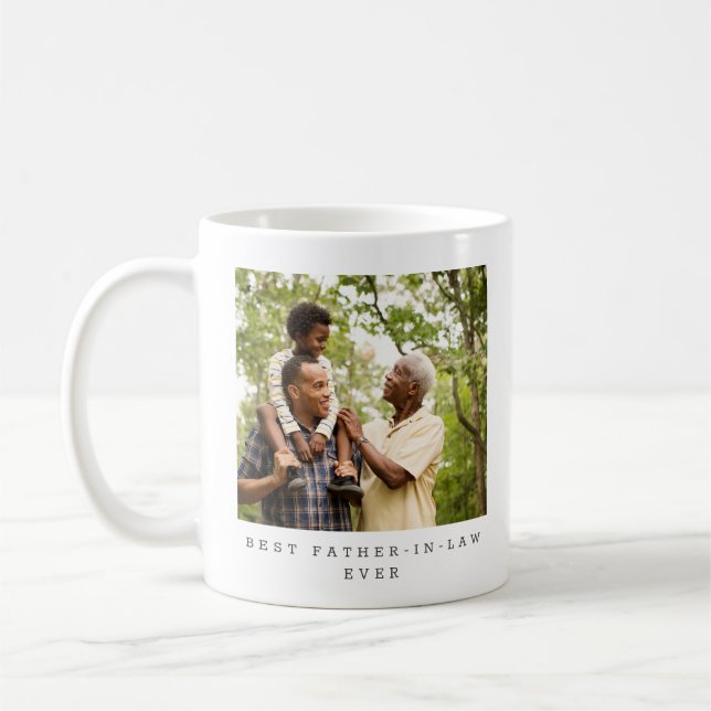 Best Father-in-Law Ever Photo Personalised Coffee Mug (Left)