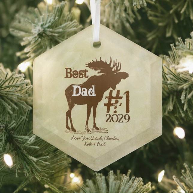 Best Father Moose Award Ornaments (Insitu)