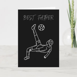 Best Father Soccer Minimalist Football Dad  Card