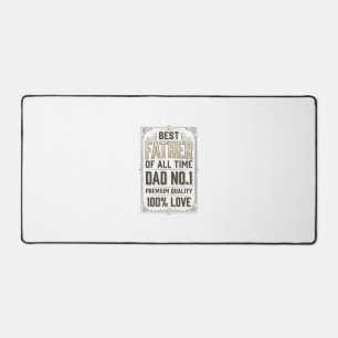 Best Father Vintage Engraving Typographic Shirt De Desk Mat
