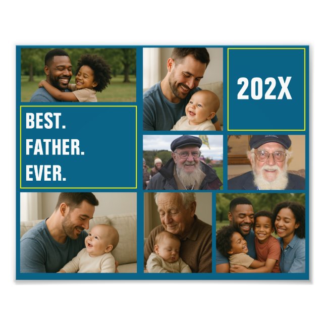 Best father's Ever Photo Collage and Custom Text (Front)