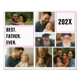 Best father's Ever Photo Collage and Custom Text Print