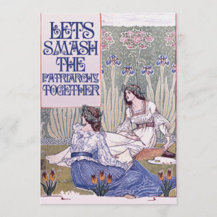 Best Feminist Friend   Lets smash the patriarchy Invitation