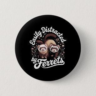 Best Ferret Art For Men Women Kids Ferret Lovers F 6 Cm Round Badge
