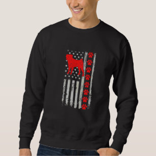 Best Firefighter Bugg Mum Dad Ever Us Flag Dog Paw Sweatshirt