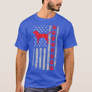 Best Firefighter Goldador Mum Dad Ever US Flag Dog T-Shirt