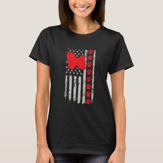 Best Firefighter Havanese Mum Dad Ever Us Flag Dog T-Shirt