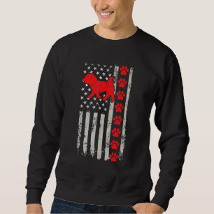 Best Firefighter Maltese Mum Dad Ever Us Flag Dog  Sweatshirt