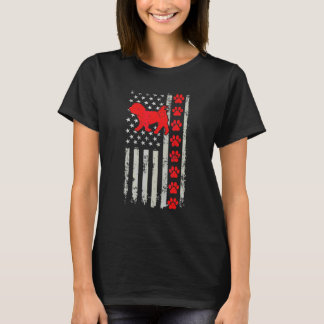 Best Firefighter Maltese Mum Dad Ever Us Flag Dog  T-Shirt