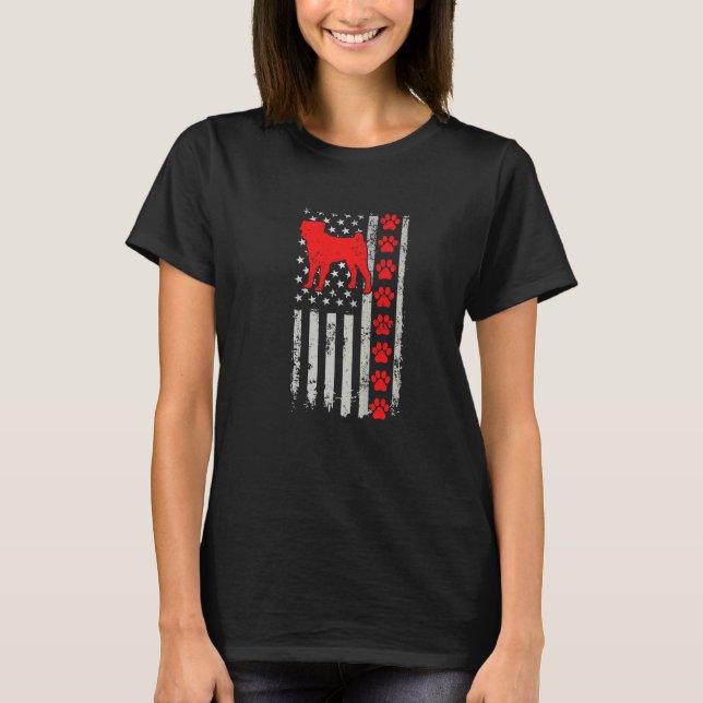 Best Firefighter Pudelpointer Mum Dad Ever Us Flag T-Shirt (Front)