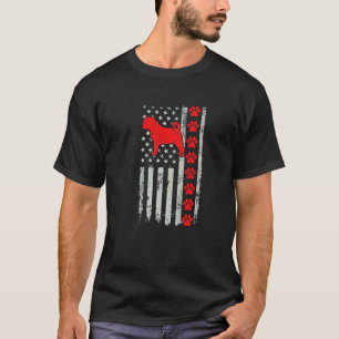 Best Firefighter Puginese Mum Dad Ever Us Flag Dog T-Shirt