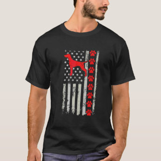 Best Firefighter Vizsla Mum Dad Ever Us Flag Dog P T-Shirt