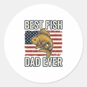 Best Fish Dad Ever Vintage Goldfish Shirt Design_1 Classic Round Sticker