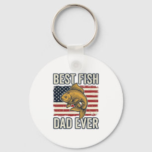 Best Fish Dad Ever Vintage Goldfish Shirt Design_1 Key Ring