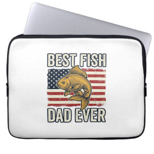 Best Fish Dad Ever Vintage Goldfish Shirt Design_1 Laptop Sleeve