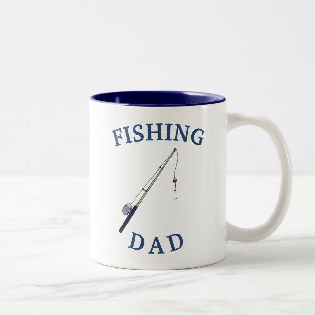 Best "FISHING DAD" Ever! Father's Day Two-Tone Coffee Mug (Right)
