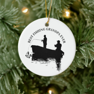 Best Fishing Grandpa Ever Father's Day Grandfather Ceramic Ornament