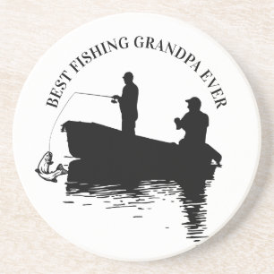 Best Fishing Grandpa Ever Father's Day Grandfather Coaster