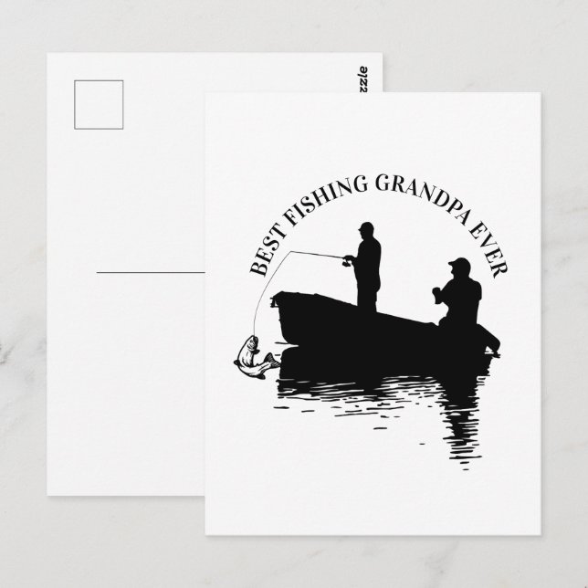Best Fishing Grandpa Ever Father's Day Grandfather Postcard (Front/Back)