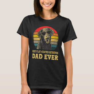 Best Flat Coated Retriever Dad Ever Dog Retro Vin T-Shirt