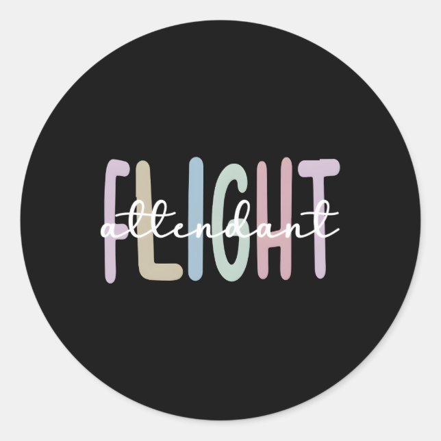 Best Flight Attendant Appreciation Stewardess Classic Round Sticker (Front)
