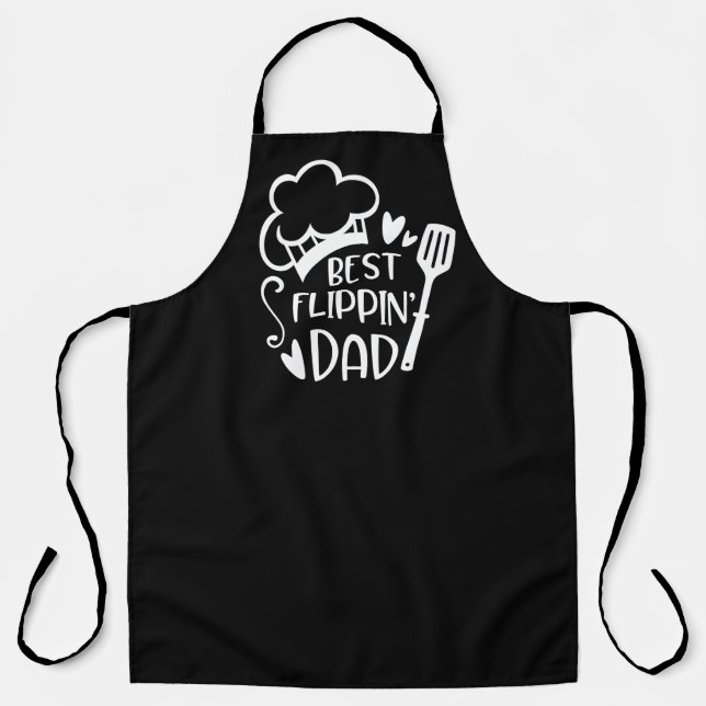 Best Flippin' Dad Black Grill BBQ Apron (Front)
